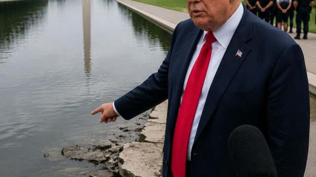 Trump Attributes Reflecting Pool Damage to Vandals Amid Arrests